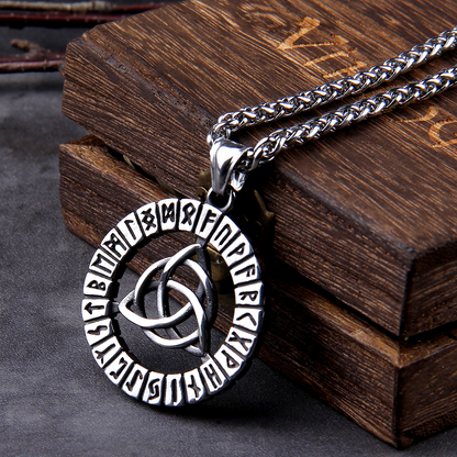Viking Necklace - Triquetra runic circle