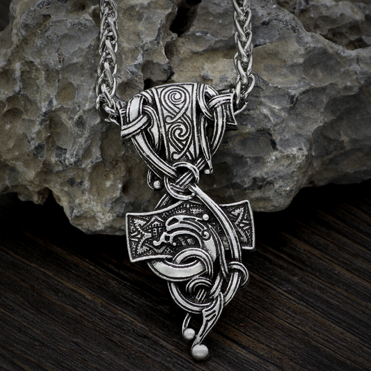 Thors Hammer Necklace - Nordic Dragon