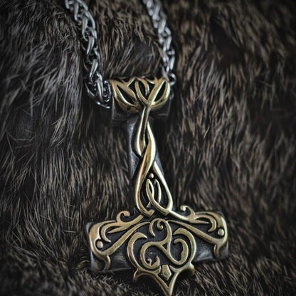 Thors Hammer Necklace - Golden Ornaments