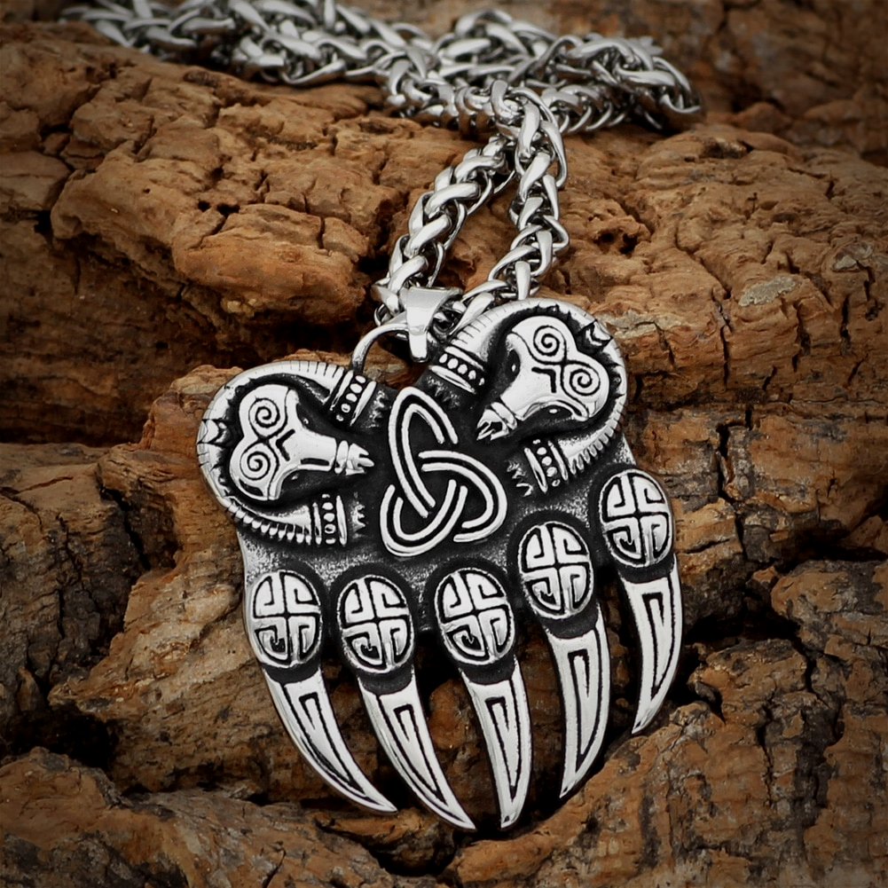 Viking Necklace - Celtic Bear Paw