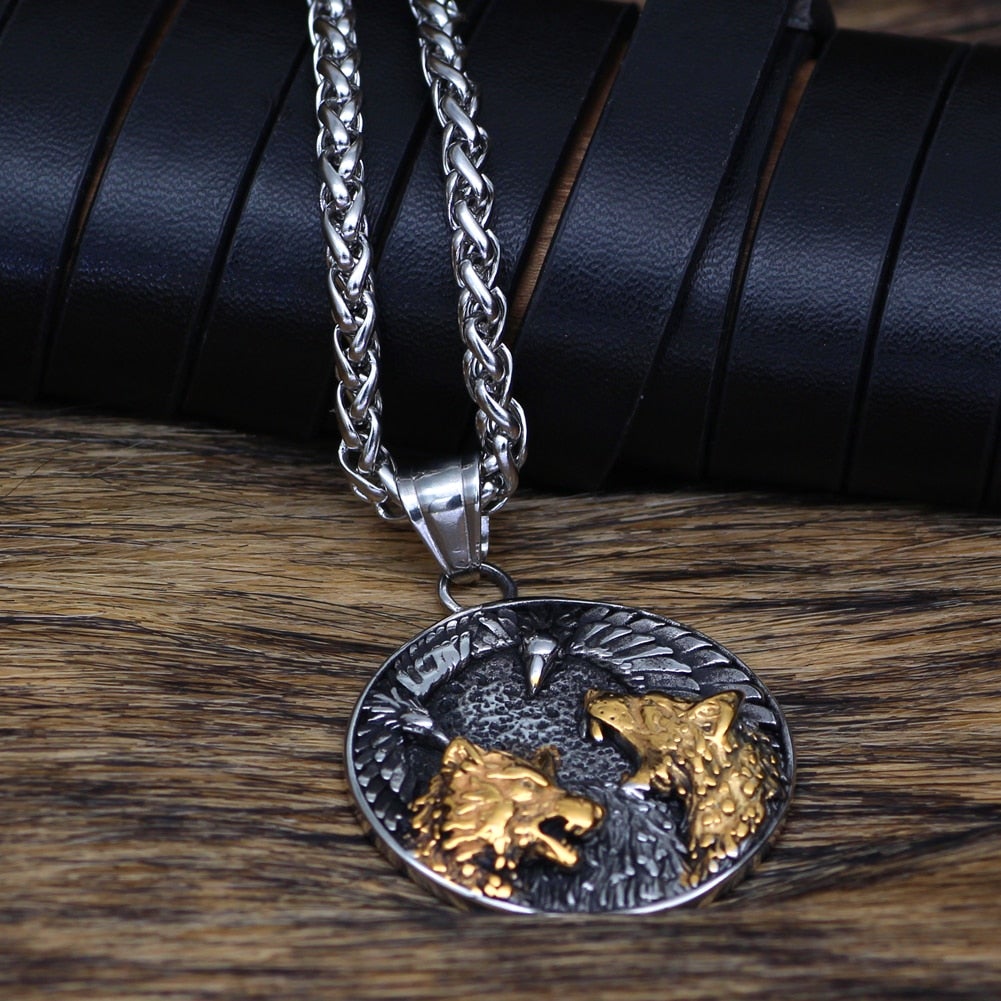 Viking Necklace - Wolves and Ravens