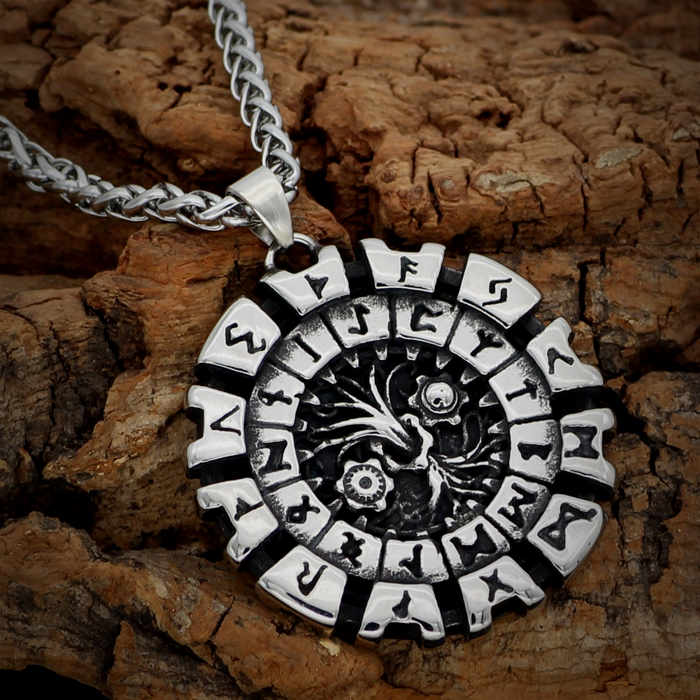 Viking Necklace - Yggdrasil Runic circle