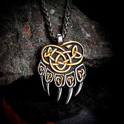 Viking Necklace - Golden Bear Paw