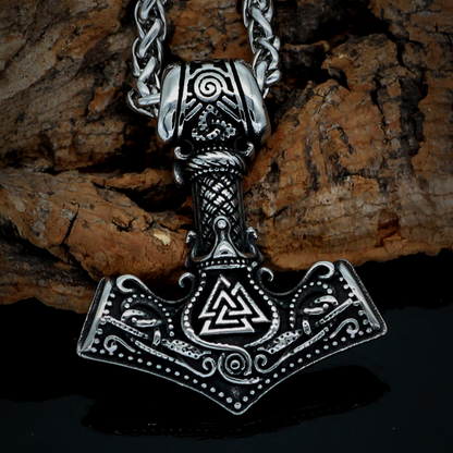 Thors Hammer Necklace - Wotans Knot Symbol
