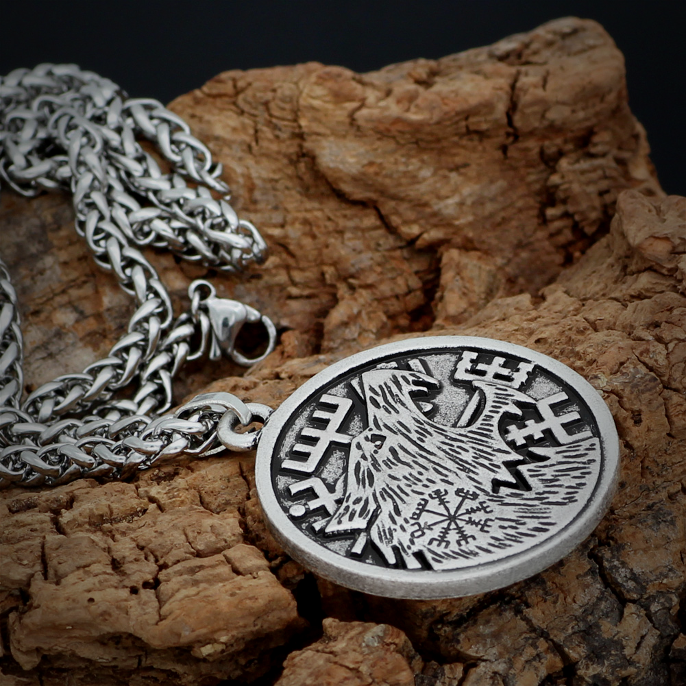 Viking Necklace - Vegvisir Wolf