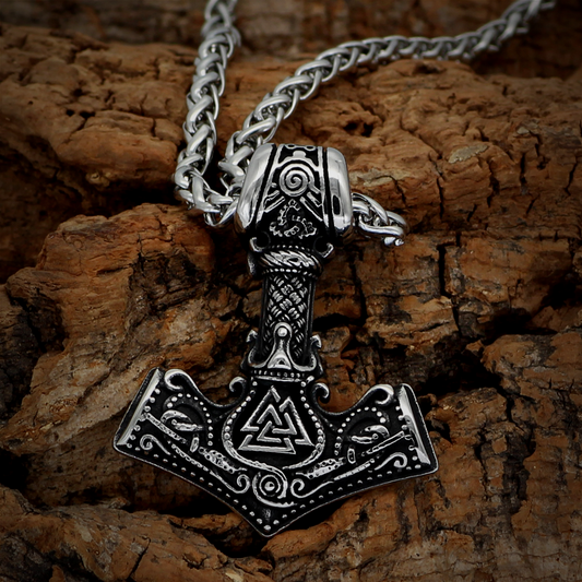 Thors Hammer Necklace - Wotans Knot Symbol
