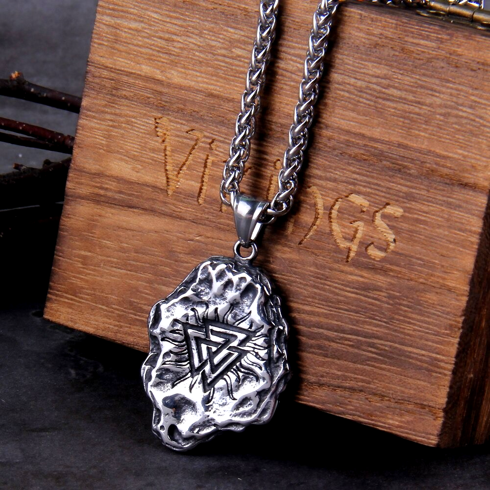 Viking Necklace - Valknut Stone