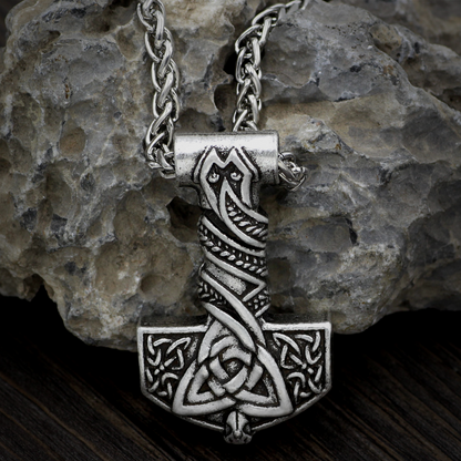 Thors Hammer Necklace - Triquetra Knotwork