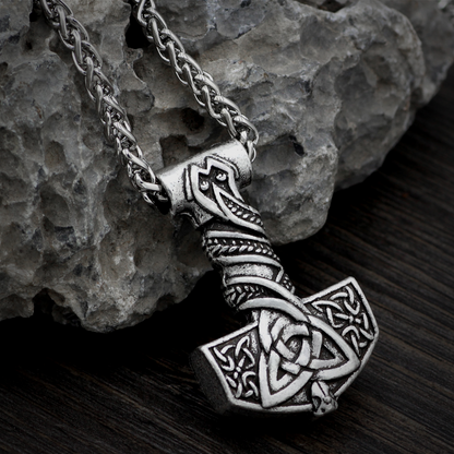 Thors Hammer Necklace - Triquetra Knotwork