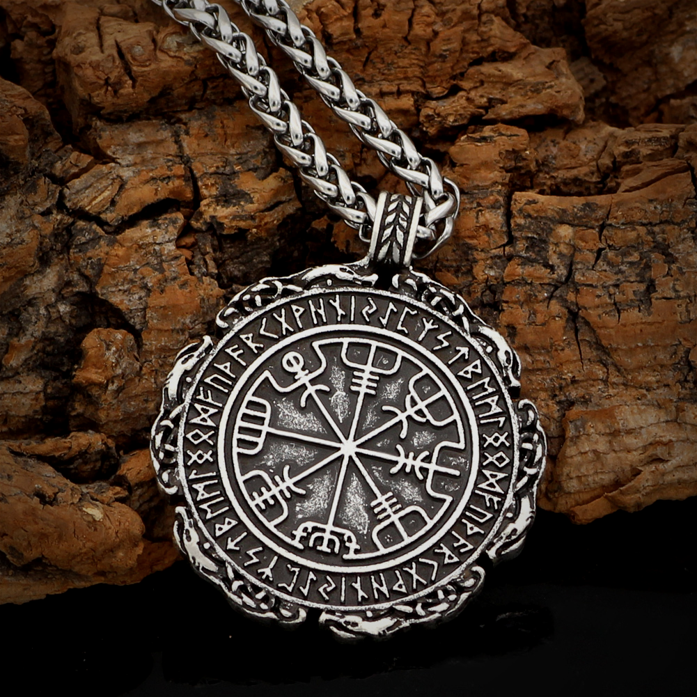 Viking Necklace - Vegvisir Runic circle