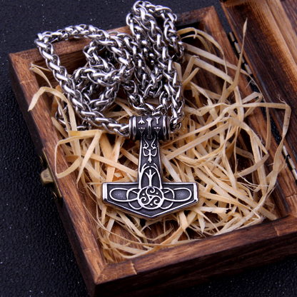 Thors Hammer Necklace - Algiz Rune