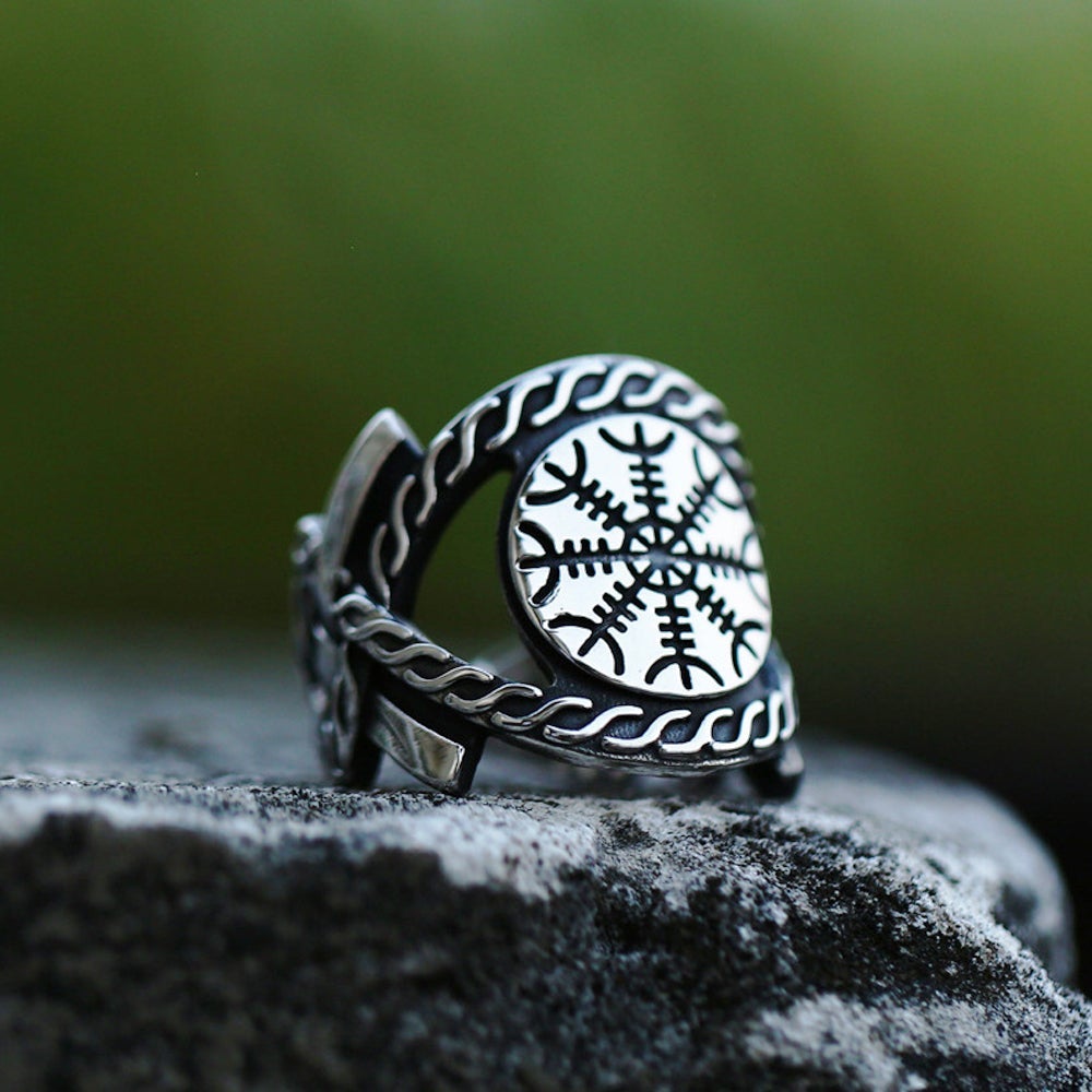 Viking Ring - Aegishjalmur Symbol