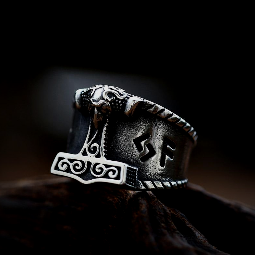 Viking Ring - Thors Hammer Runes