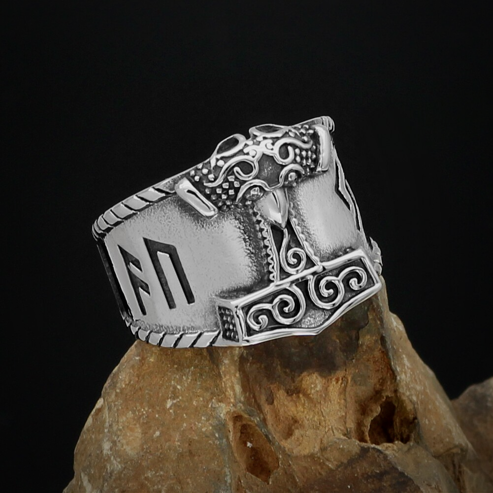 Viking Ring - Thors Hammer Runes